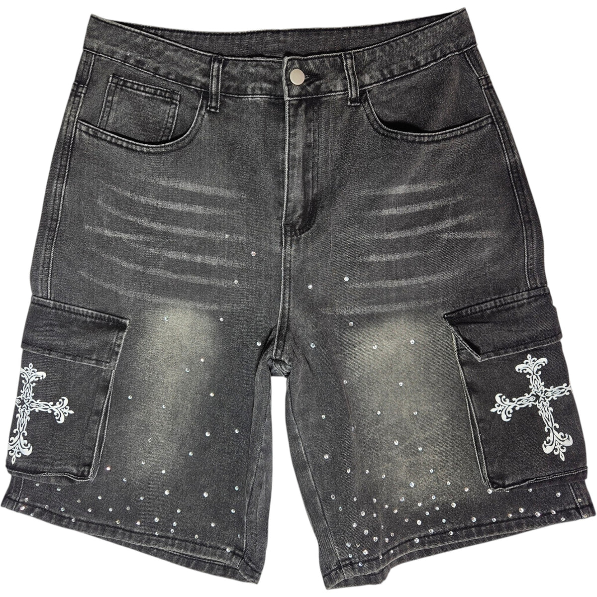 bermuda black washed cross