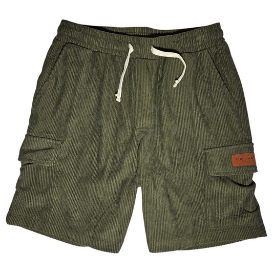 short olive cargo leather