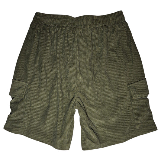 short olive cargo leather