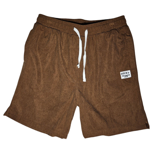 short brown courduroy point