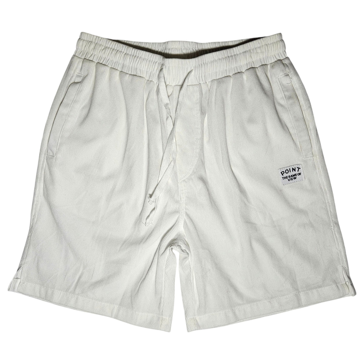short white corduroy point