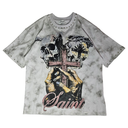 franela white saint cross